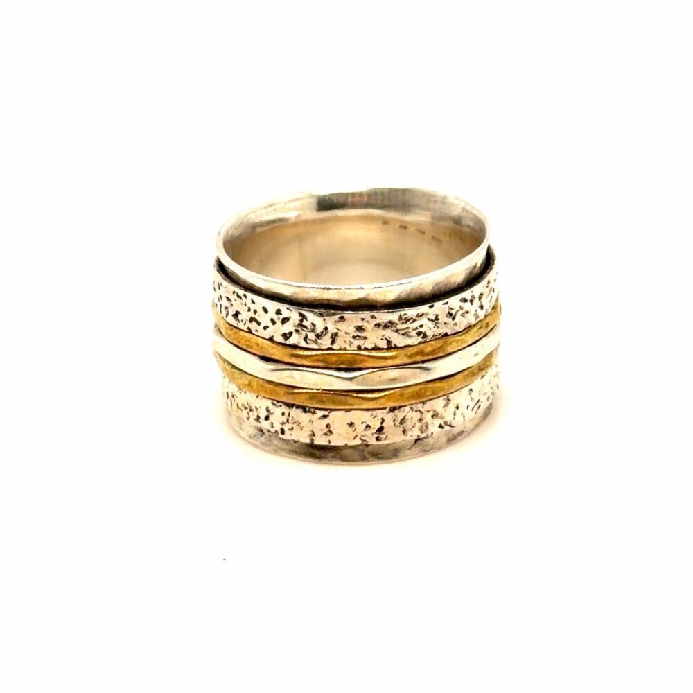 Sterling Silver 925/Brass Wide Band Ring